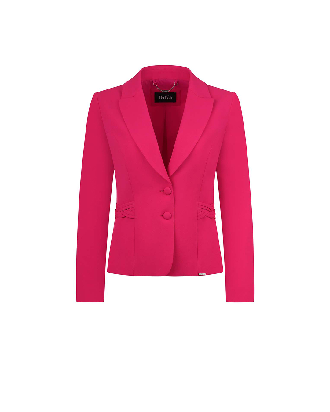 Fitted single-breasted blazer in fuchsia, with lapels and waist detail | Jackets and Blazers