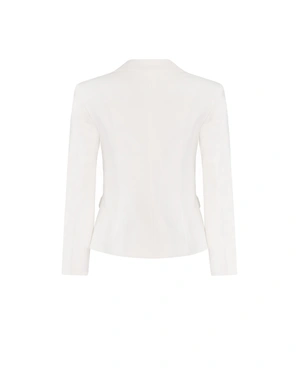 Fitted single-breasted blazer made of cotton and viscose | Jackets | Dikastore.ro - 1 Fitted single-breasted blazer made of cotton and viscose | Jackets - 1