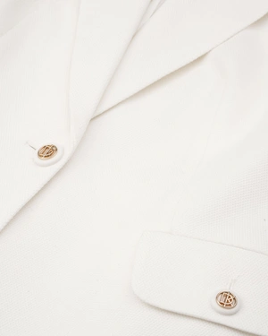 Fitted single-breasted blazer made of cotton and viscose | Jackets | Dikastore.ro - 2 Fitted single-breasted blazer made of cotton and viscose | Jackets - 2