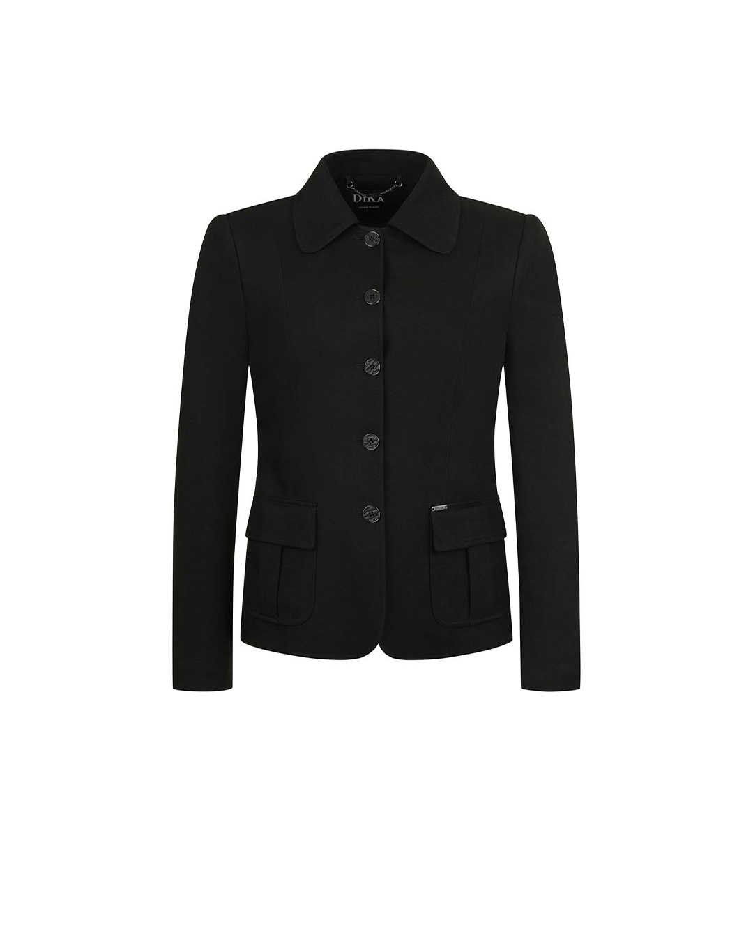 Black shirt-style blazer with single-breasted closure and pockets | Jackets and Blazers