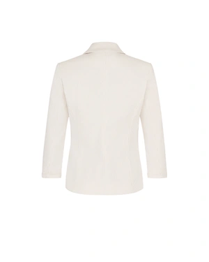 Sacou de bumbac, bej deschis cu dungi fine, la un singur nasture . | Sacouri si Blazer - 1