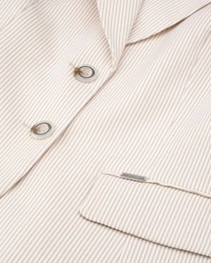 Sacou de bumbac, bej deschis cu dungi fine, la un singur nasture . | Sacouri si Blazer - 2