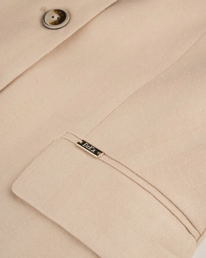 Beige summer linen blazer with single-breasted closure and fine texture | Jackets and Coats | Dika.rs - 2 Beige summer linen blazer with single-breasted closure and fine texture | Jackets and Coats - 2