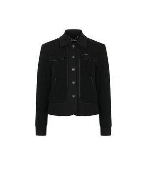 შავი ხაზოვანი სტრუქტურის ქურთუკი | ყოველდღიური