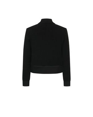 შავი ხაზოვანი სტრუქტურის ქურთუკი | ყოველდღიური - 1