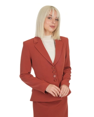Single-breasted business blazer in matte brick | Business | Dika.ge - 3 Single-breasted business blazer in matte brick | Business - 3