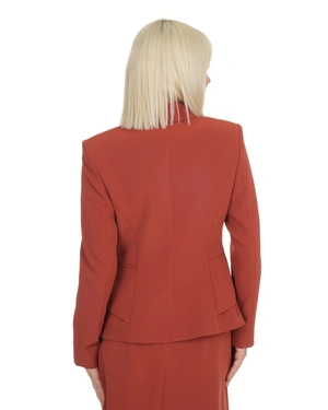Single-breasted business blazer in matte brick | Business | Dika.ge - 4 Single-breasted business blazer in matte brick | Business - 4