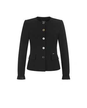 Black blazer with chiffon cuff | Jackets and Blazers