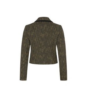 Bouclé tweed blazer with lurex threads | Earth tones - 1
