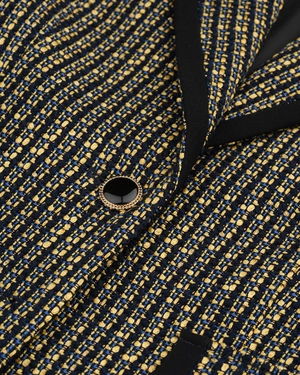 Bouclé tweed blazer with lurex threads | Earth tones - 2