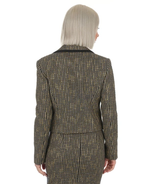 Bouclé tweed blazer with lurex threads | Earth tones - 6
