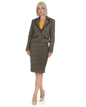 Bouclé tweed blazer with lurex threads | Earth tones - 7