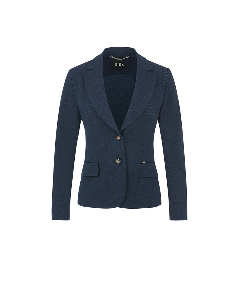 მუქი ლურჯი ელეგანტური ჯერსის პიჯაკი | ქურთუკები და პიჯაკები