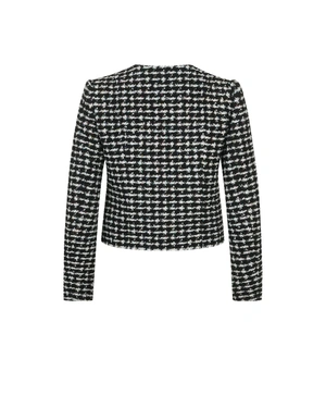 Graphic black and white tweed blazer | Jackets and Blazers | Dika.bg - 1 Graphic black and white tweed blazer | Jackets and Blazers - 1