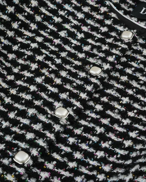 Graphic black and white tweed blazer | Jackets and Blazers | Dika.bg - 2 Graphic black and white tweed blazer | Jackets and Blazers - 2