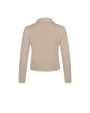 Knitted light beige blazer with lurex threads | Jackets and Blazers | Dika.bg - 1 Knitted light beige blazer with lurex threads | Jackets and Blazers - 1