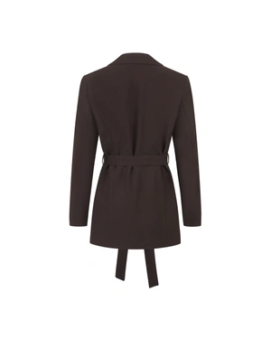 Ženski sako u boji kafe sa kaišem | NOVO - 1