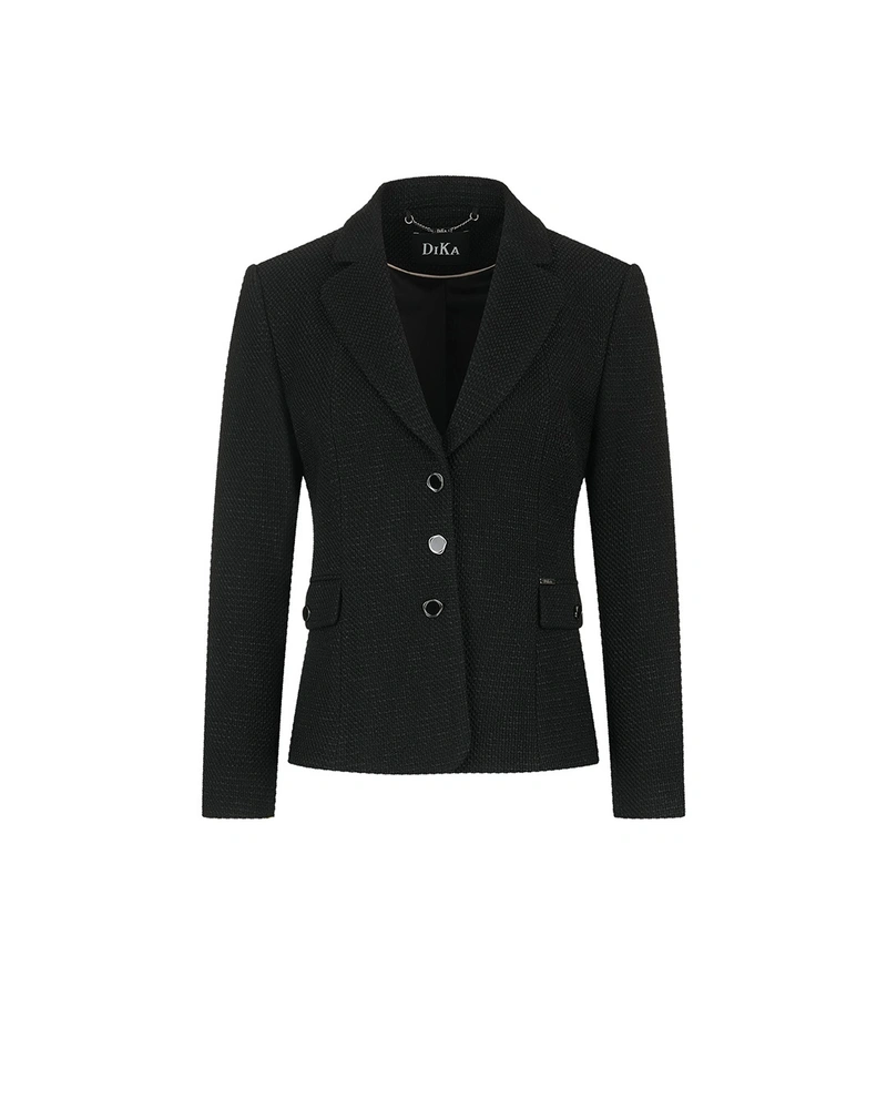 Jachetă neagră din tweed cu fire de lurex | Business