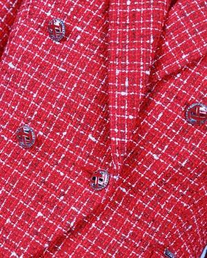 Червен туид блейзър с двуредно закопчаване | НОВО | Dika.bg - 3 Червен туид блейзър с двуредно закопчаване | НОВО - 3