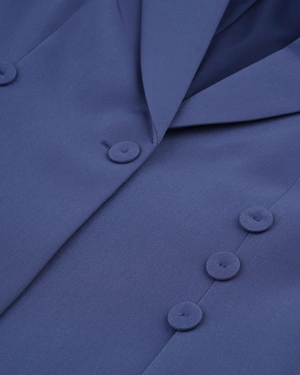 ელეგანტური ერთბორტიანი პიჯაკი ლურჯ ფერში | კოსტუმები - 2