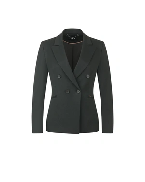 Women's blazer in dark khaki with double-breasted closure | NEW