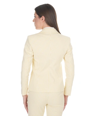 Women’s cotton and viscose blazer in buttery yellow with fine pinstripes | NEW | Dika.bg - 2 Women’s cotton and viscose blazer in buttery yellow with fine pinstripes | NEW - 2