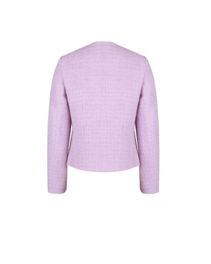 ტექსტურირებული ქსოვილისგან დამზადებული ღია იასამნისფერი ჯვარედინი ქურთუკი | ქურთუკები და პიჯაკები - 2