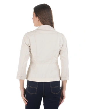 Light beige cotton single-breasted blazer | NEW | Dika.com - 3 Light beige cotton single-breasted blazer | NEW - 3