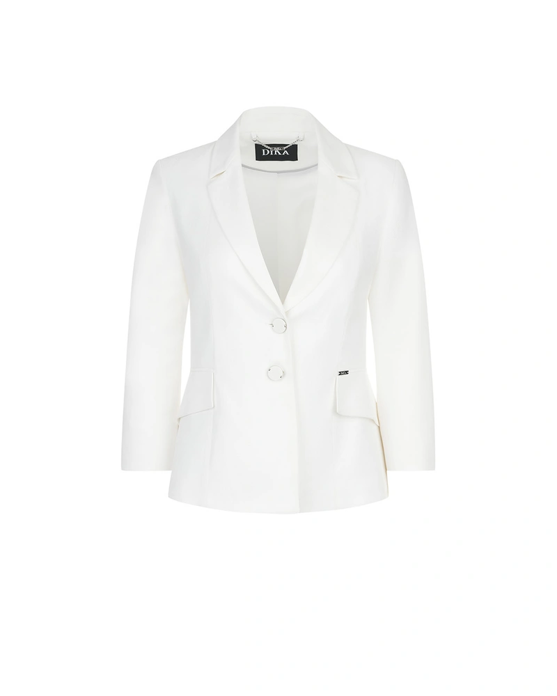 ღია კრემისფერი ბამბის ერთმკერდიანი პიჯაკი | ყოველდღიური