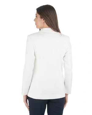 Elegant white linen and viscose blazer jacket | Jackets and Blazers | Dika.bg - 3 Elegant white linen and viscose blazer jacket | Jackets and Blazers - 3