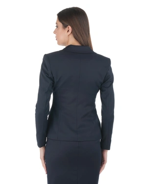 Dark blue business blazer with lapel and single-breasted closure | Business collection - 3