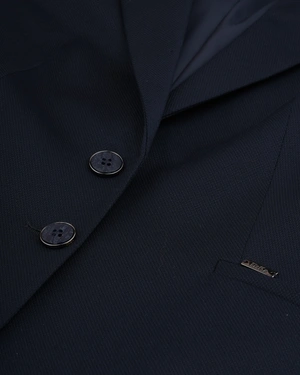 Dark blue business blazer with lapel and single-breasted closure | Business collection - 6