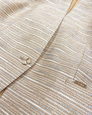 Golden luxury blazer with lurex threads and jeweled buttons | NEW - 3