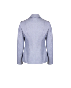 Elegant business blazer with single-breasted closure in grey-blue | Business - 2