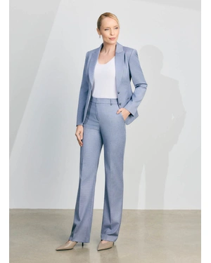 Elegant business blazer with single-breasted closure in grey-blue | Business - 3