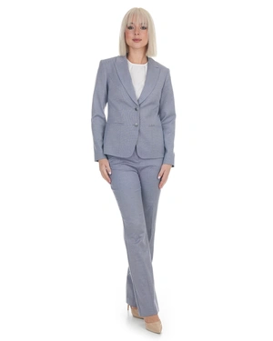 Elegant business blazer with single-breasted closure in grey-blue | Business - 4