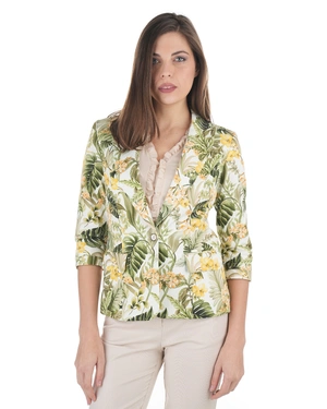 Cotton single-breasted blazer with paisley motif | Casual - 1