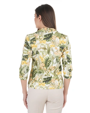 Cotton single-breasted blazer with paisley motif | Casual - 3