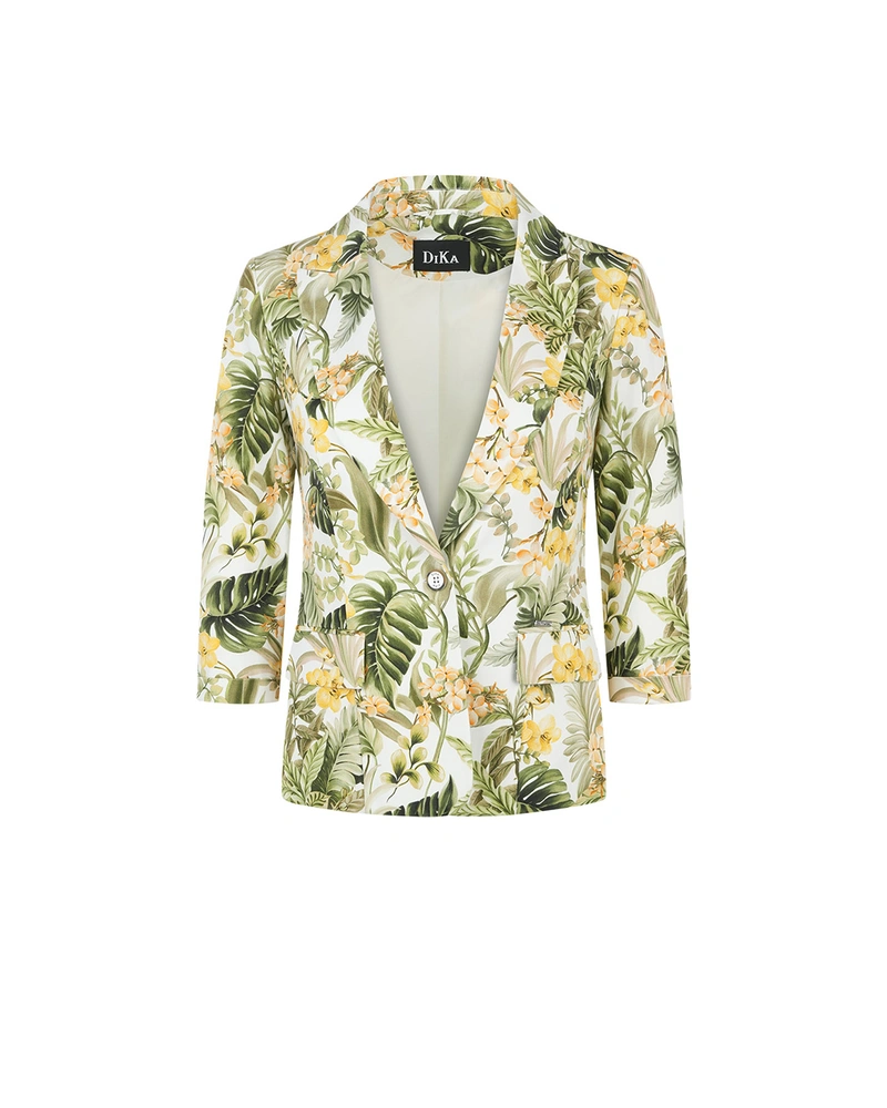 ბამბის ერთმკერდიანი პიჯაკი პეისლის მოტივით | ყოველდღიური