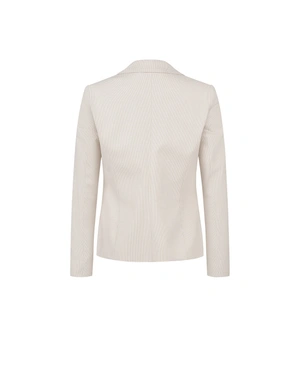 Single-breasted blazer in fine beige houndstooth | Jackets and Blazers - 5