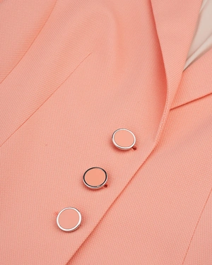 კლასიკური გულ-მკერდის ერთი შესაკრავით. ბლეიზერი ატმისფერ-ვარდისფერში | ქურთუკები და პიჯაკები - 3