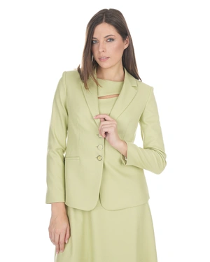 კლასიკური ერთმკერდიანი პიჯაკი პასტელის ფისტასფერში | კოსტუმები - 4