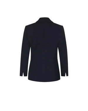Dark blue fitted jacket from cotton and viscose | Jackets and Blazers - 5