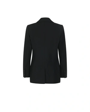 Black women's blazer with single-breasted fastening, lapels and a tailored silhouette | Jackets and Blazers - 5