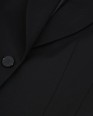 Black women's blazer with single-breasted fastening, lapels and a tailored silhouette | Jackets and Blazers - 6