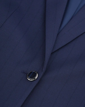 Dark blue single-breasted blazer with fine, delicate sequins | NEW - 6