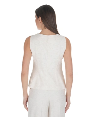 Elegant V-neck waistcoat with collar and satin finish | Jackets and Blazers - 3