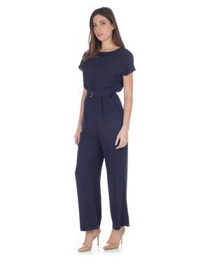 Salopetă elegantă bleumarin din viscoză 100% , cu curea | NOUTATI - 2