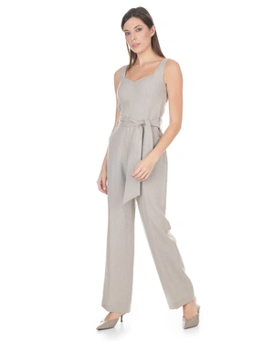 Elegant jumpsuit from 100% linen with an accent on the waist | Jumpsuites - 2