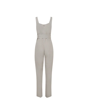 Elegant jumpsuit from 100% linen with an accent on the waist | Jumpsuites - 4